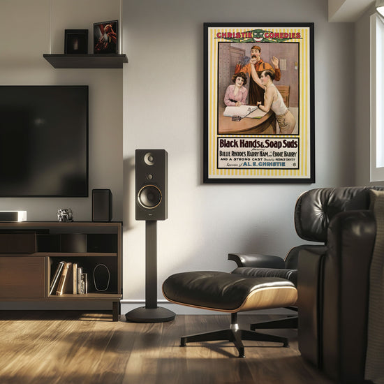 "Black Hands And Soap Suds" (1917) Framed Movie Poster