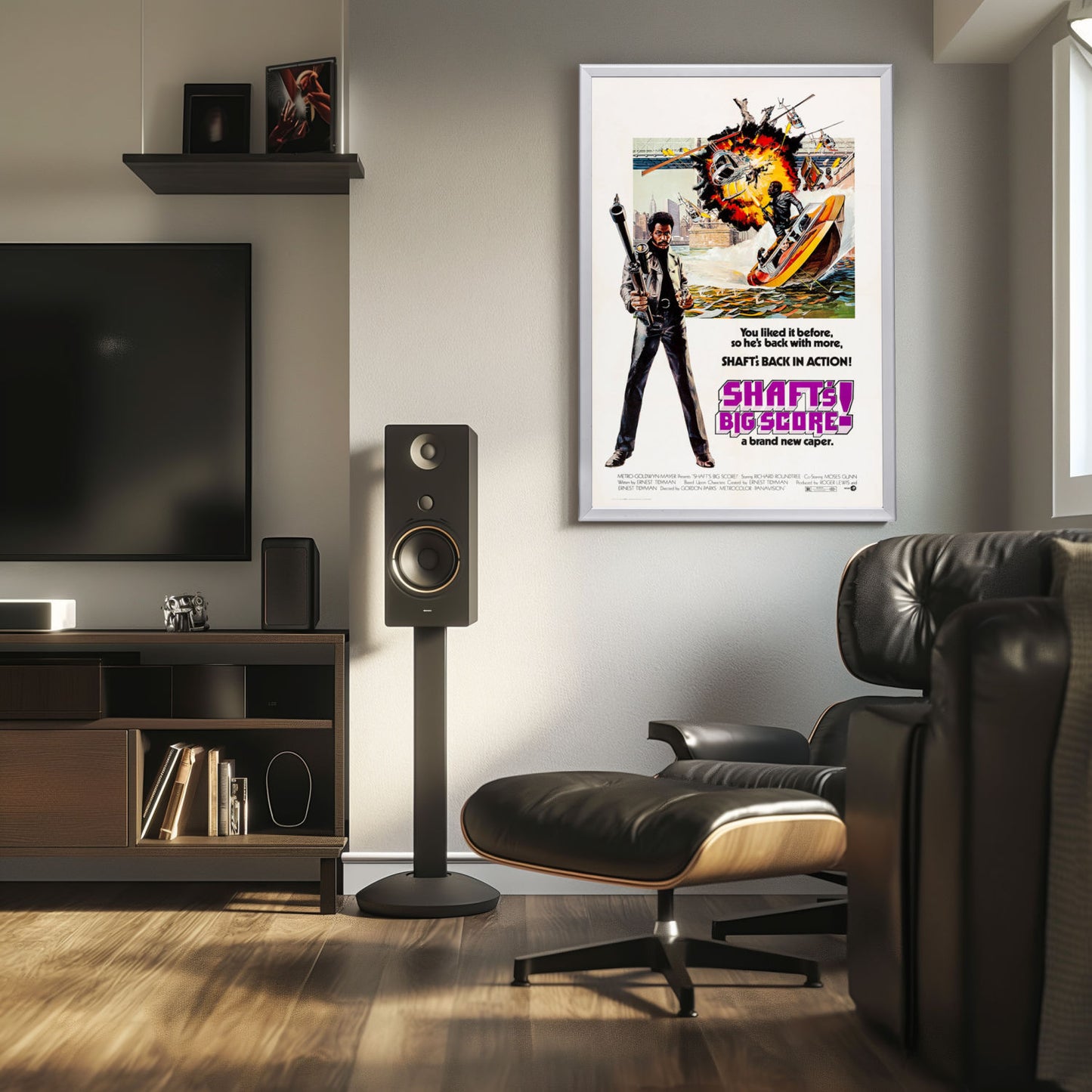 "Shaft's Big Score!" (1972) Framed Movie Poster