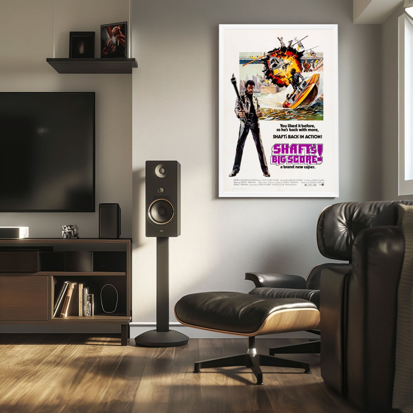"Shaft's Big Score!" (1972) Framed Movie Poster
