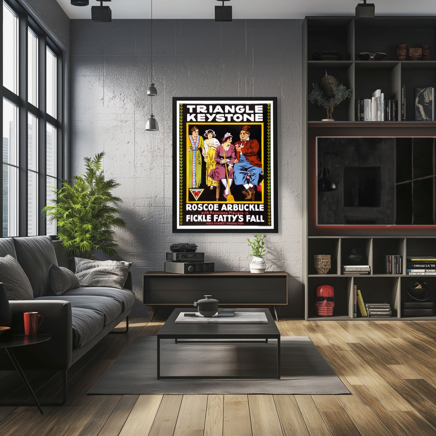 "Fickle Fatty's Fall" (1915) Framed Movie Poster