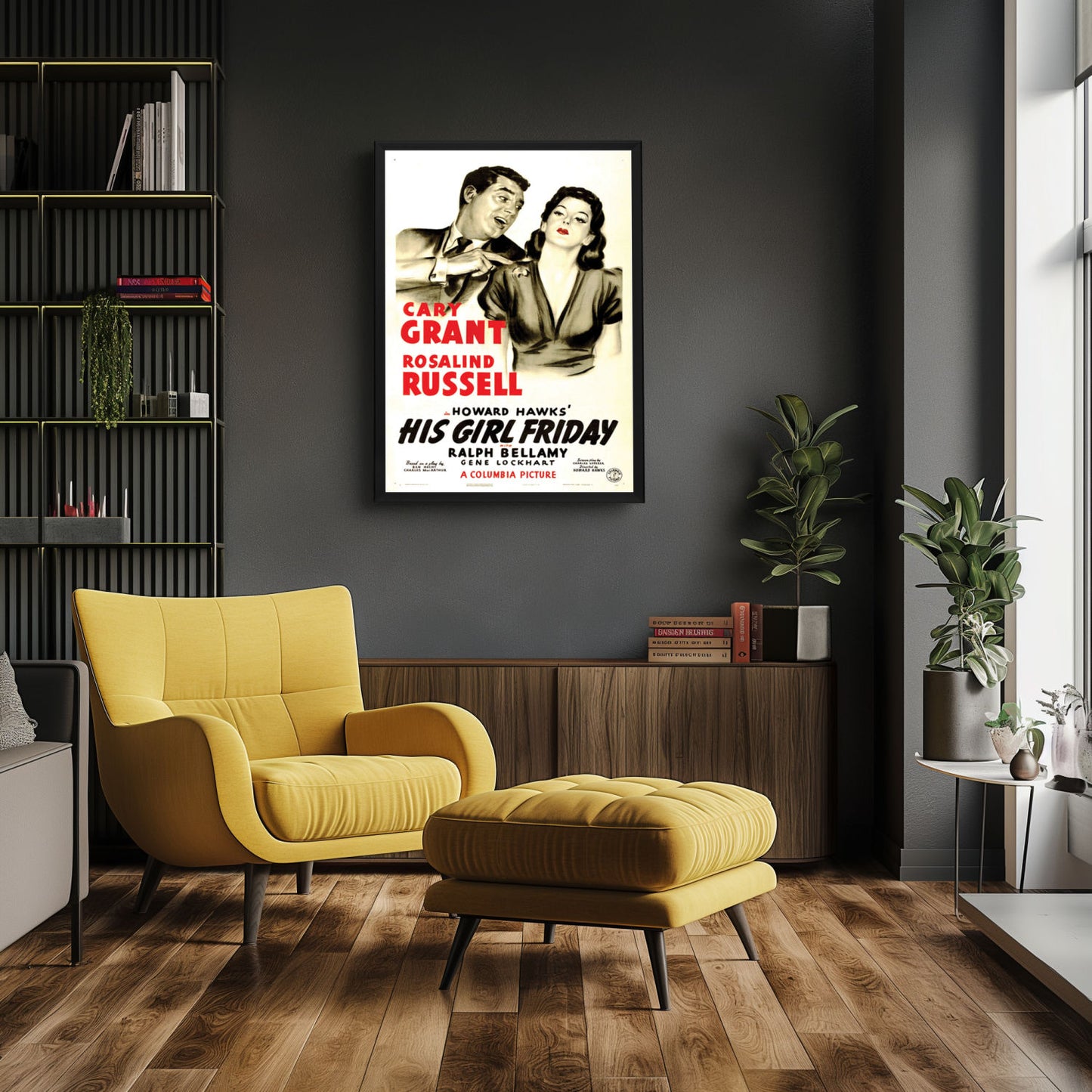 "His Girl Friday" (1940) Framed Movie Poster