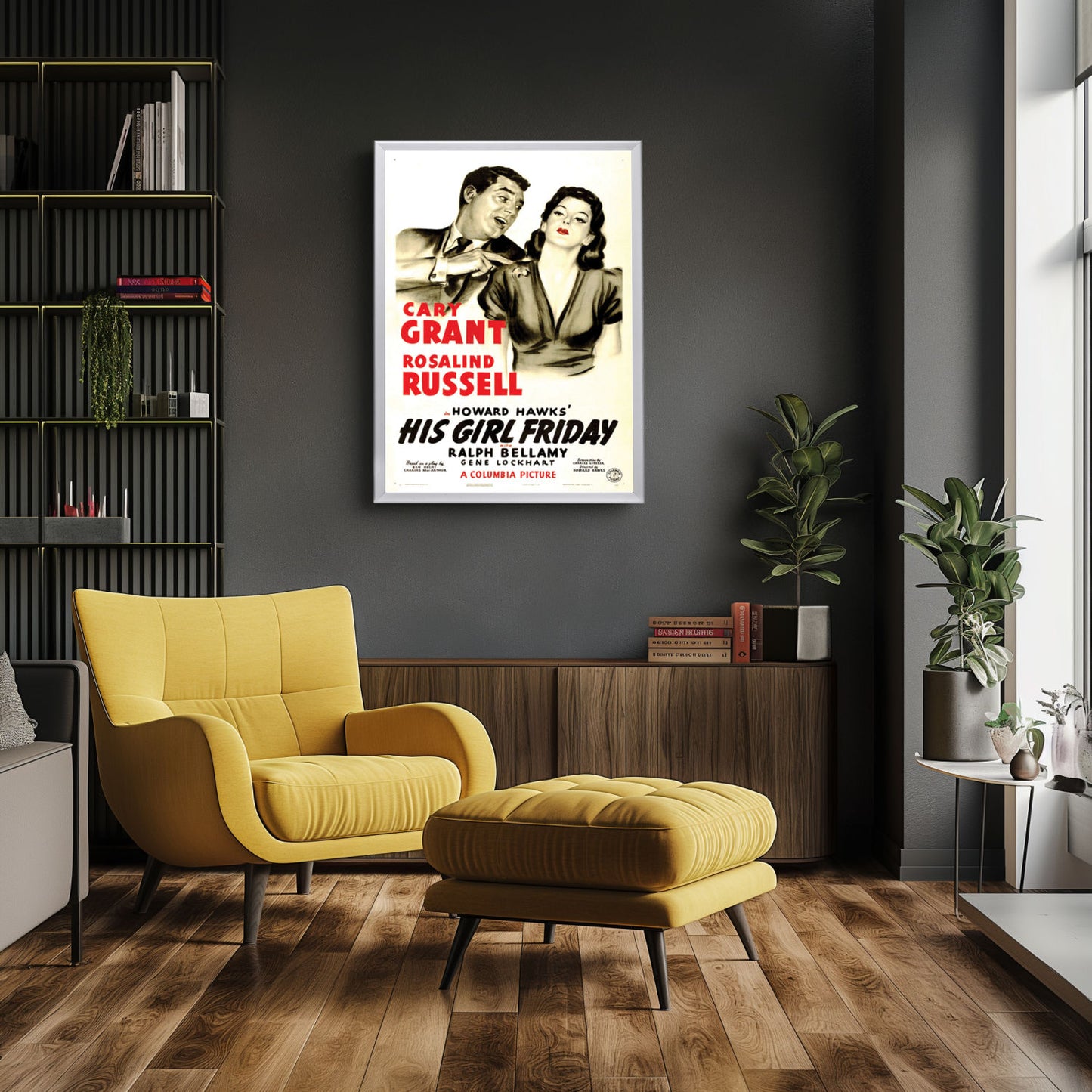 "His Girl Friday" (1940) Framed Movie Poster