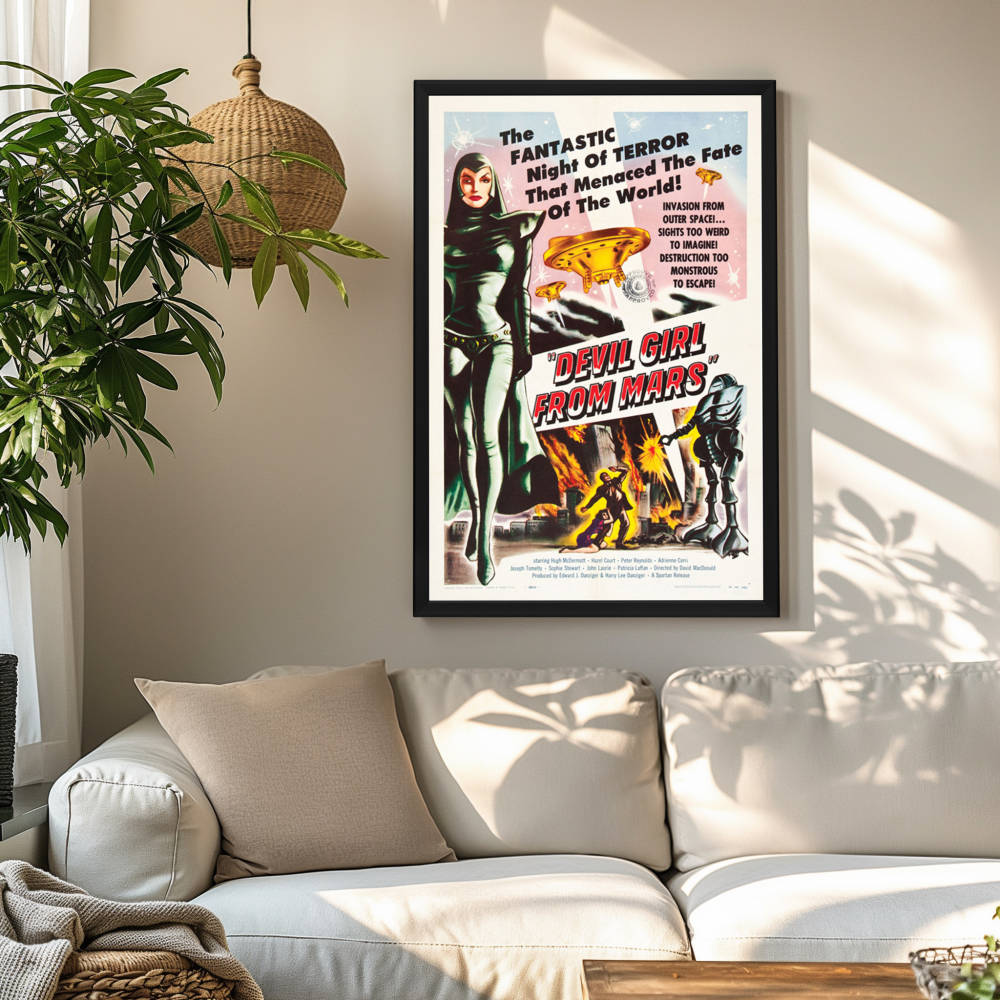 "Devil Girl From Mars" (1954) Framed Movie Poster