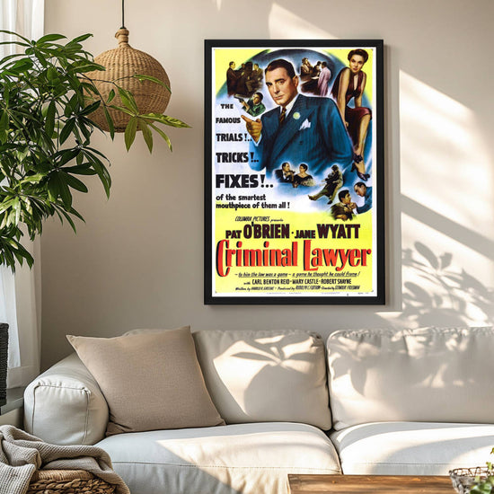 "Criminal Lawyer" (1951) Framed Movie Poster