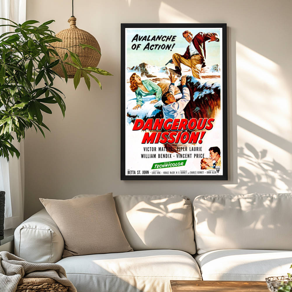 "Dangerous Mission" (1954) Framed Movie Poster