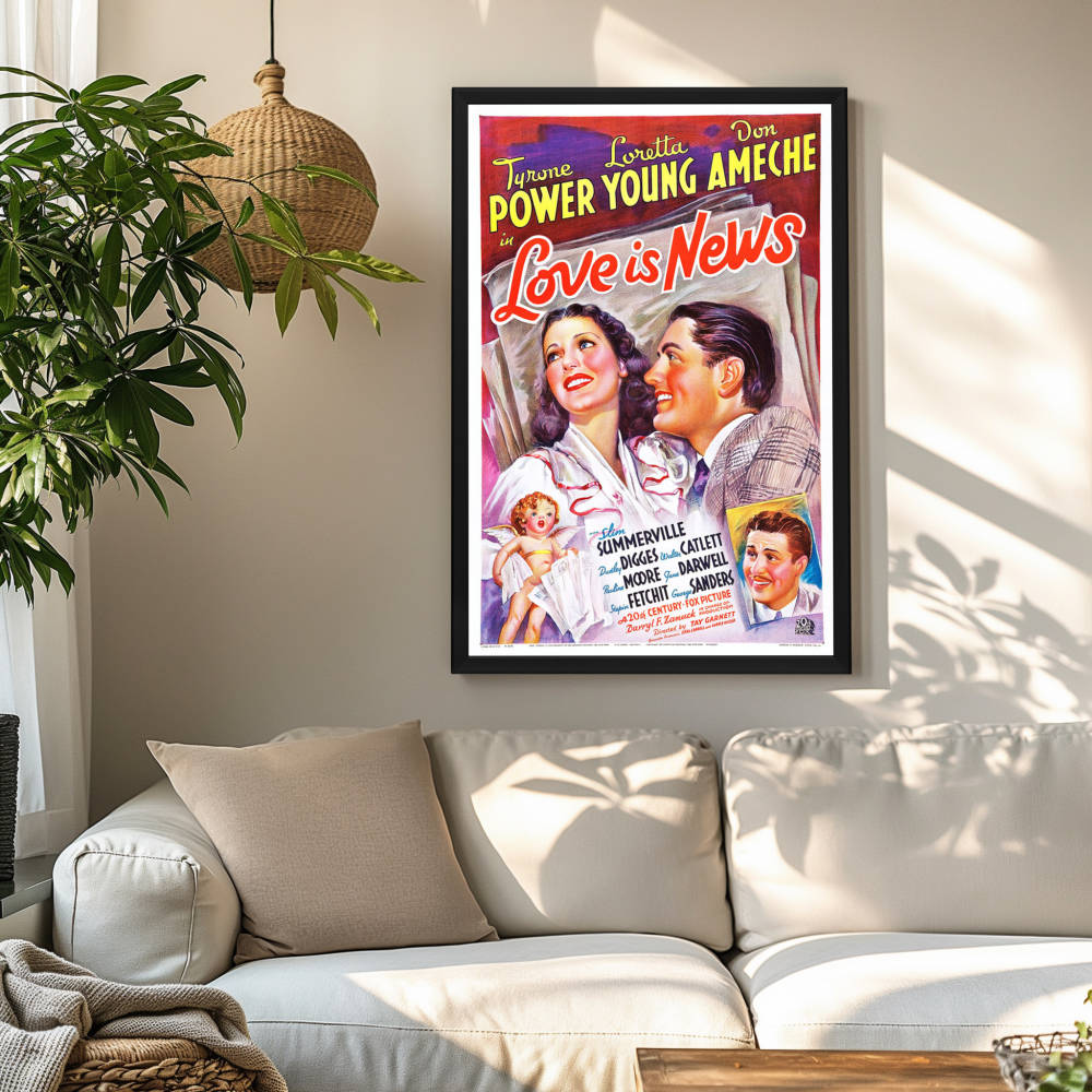 "Love Is News" (1937) Framed Movie Poster