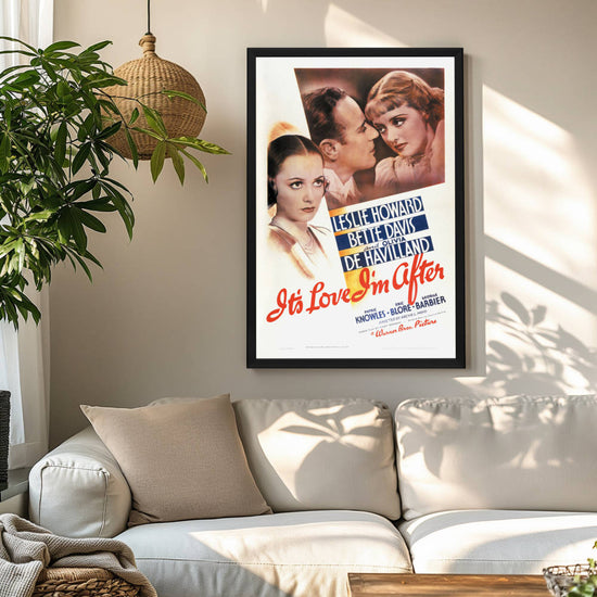 "It's Love I'm After" (1937) Framed Movie Poster