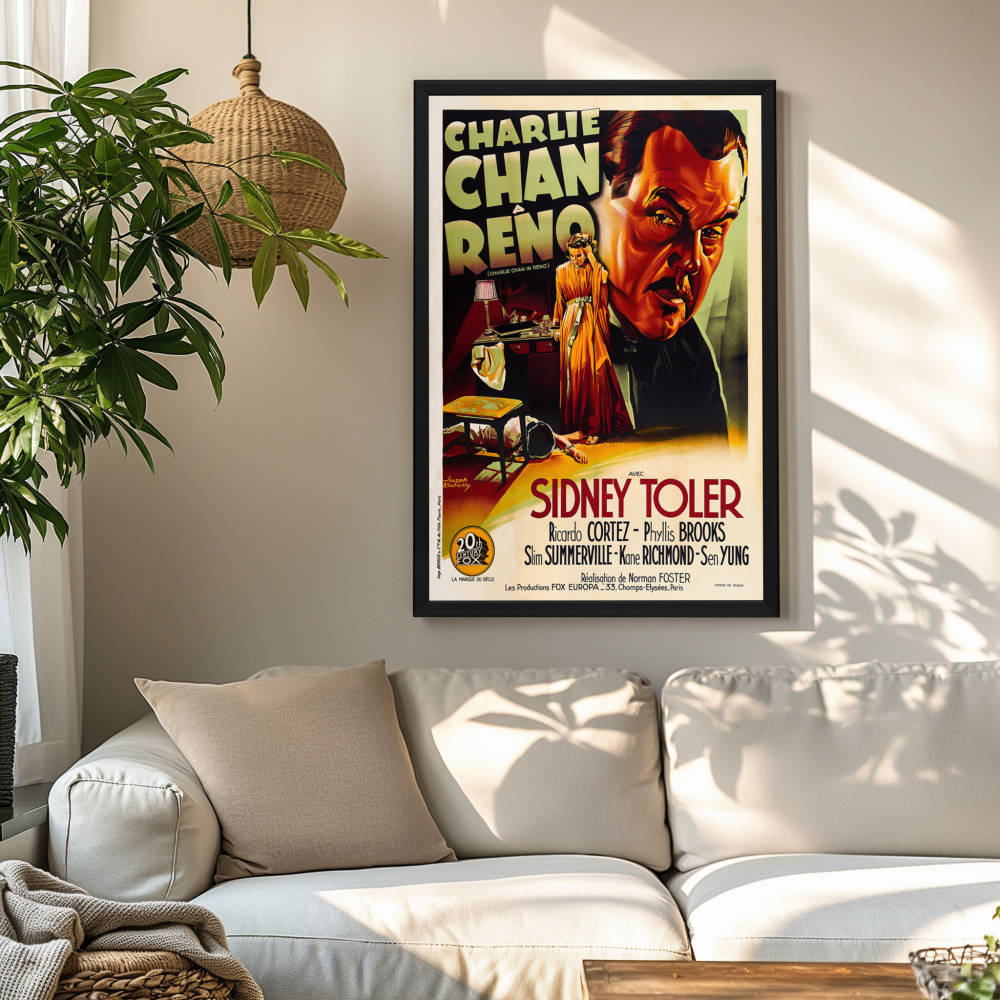 "Charlie Chan In Reno (French)" (1939) Framed Movie Poster