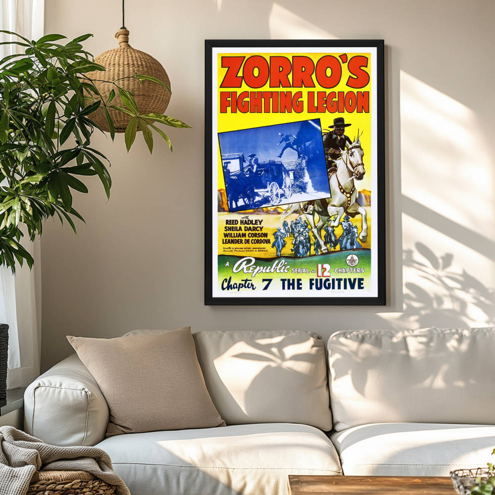 "Zorro's Fighting Legion" (1939) Framed Movie Poster