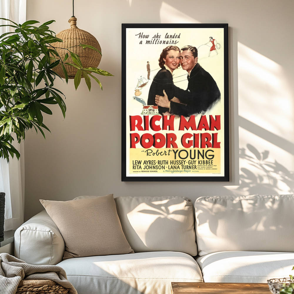 "Rich Man Poor Girl" (1938) Framed Movie Poster