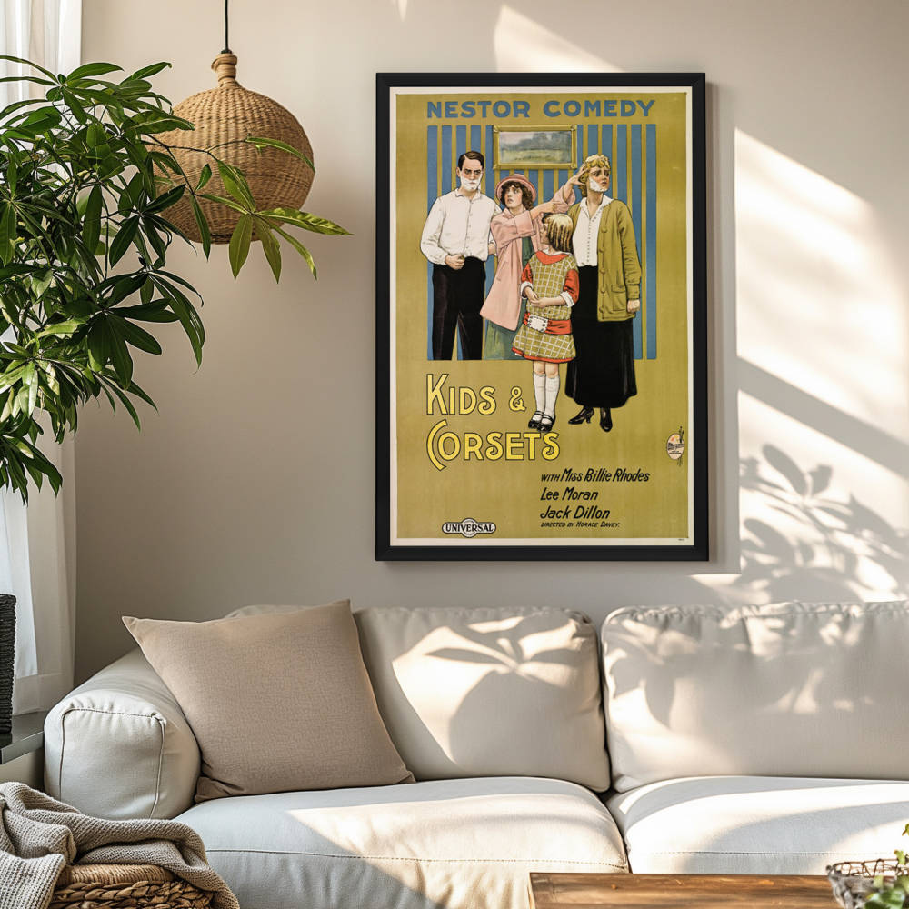 "Kids And Corsets" (1915) Framed Movie Poster
