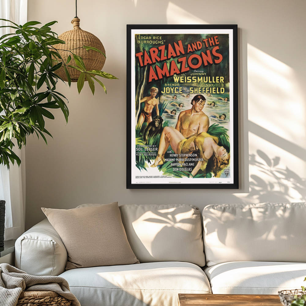 "Tarzan And The Amazons" (1945) Framed Movie Poster