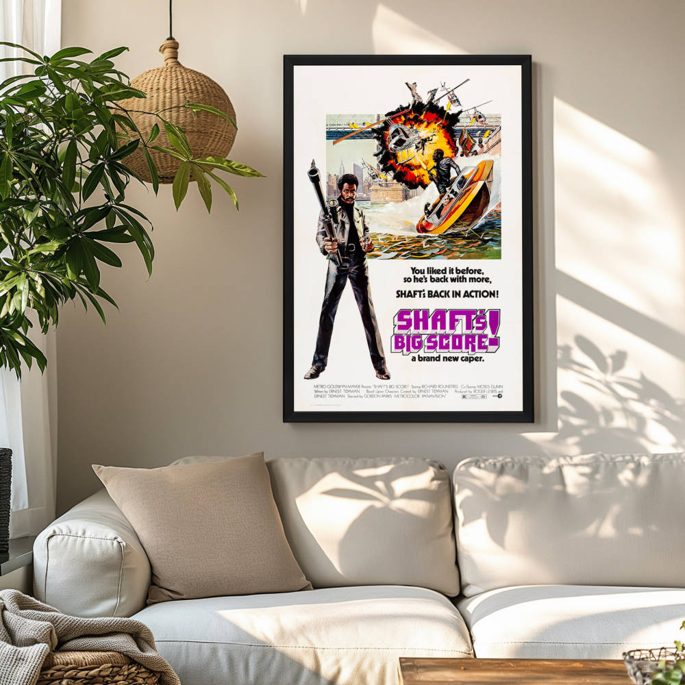 "Shaft's Big Score!" (1972) Framed Movie Poster