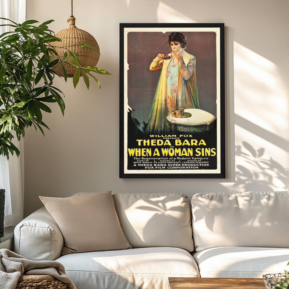 "When A Woman Sins" (1918) Framed Movie Poster