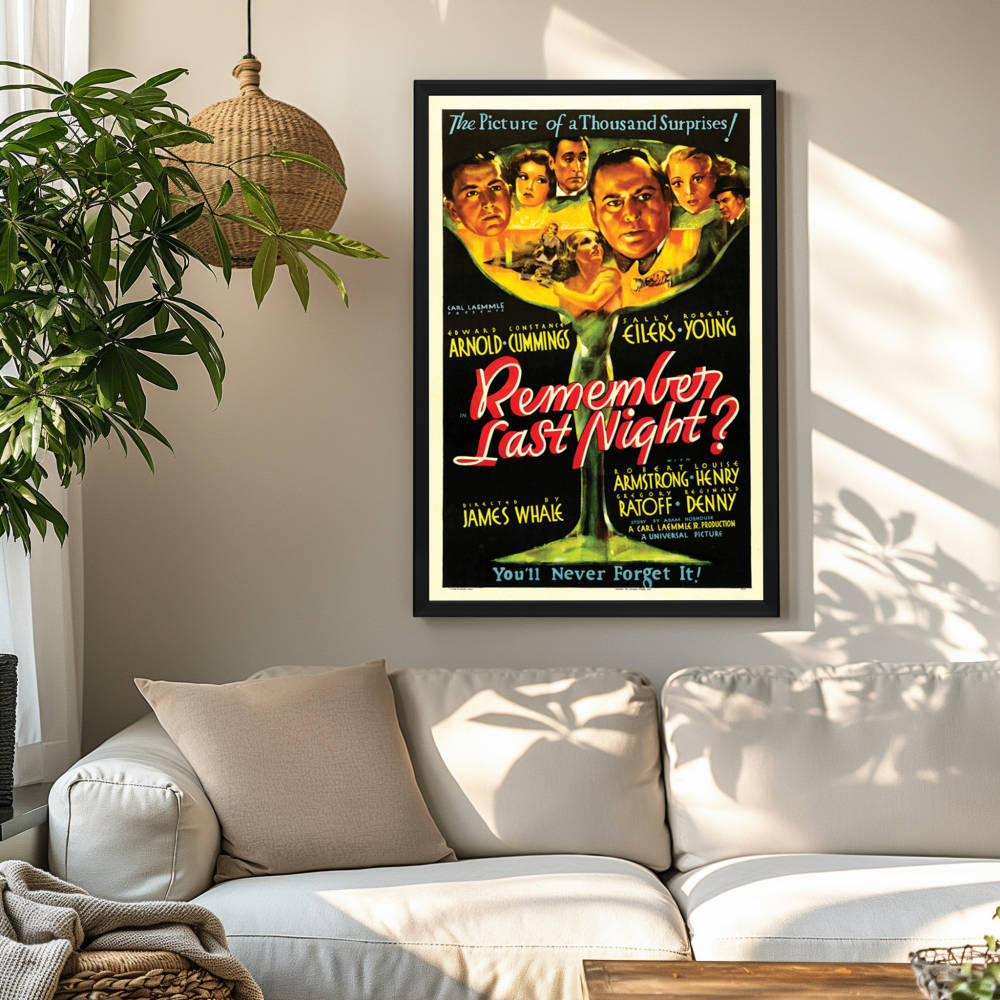 "Remember Last Night" (1935) Framed Movie Poster