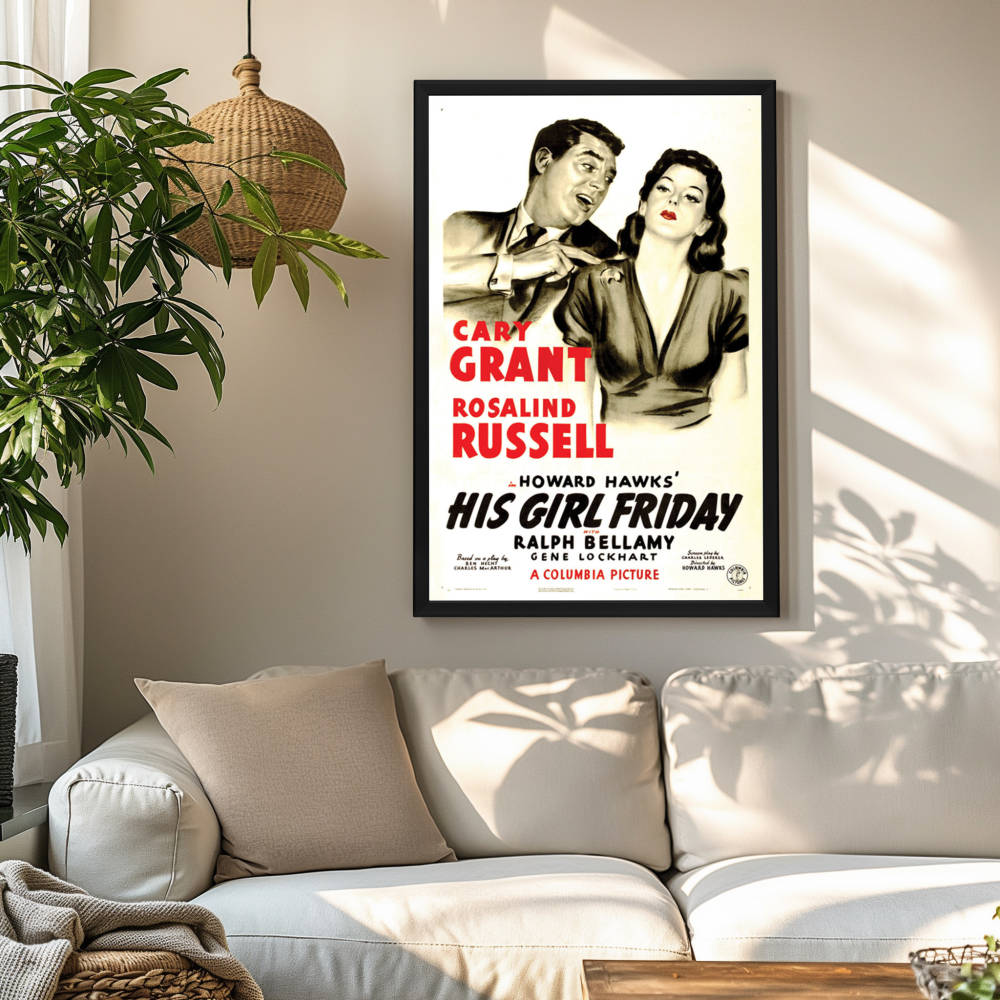 "His Girl Friday" (1940) Framed Movie Poster