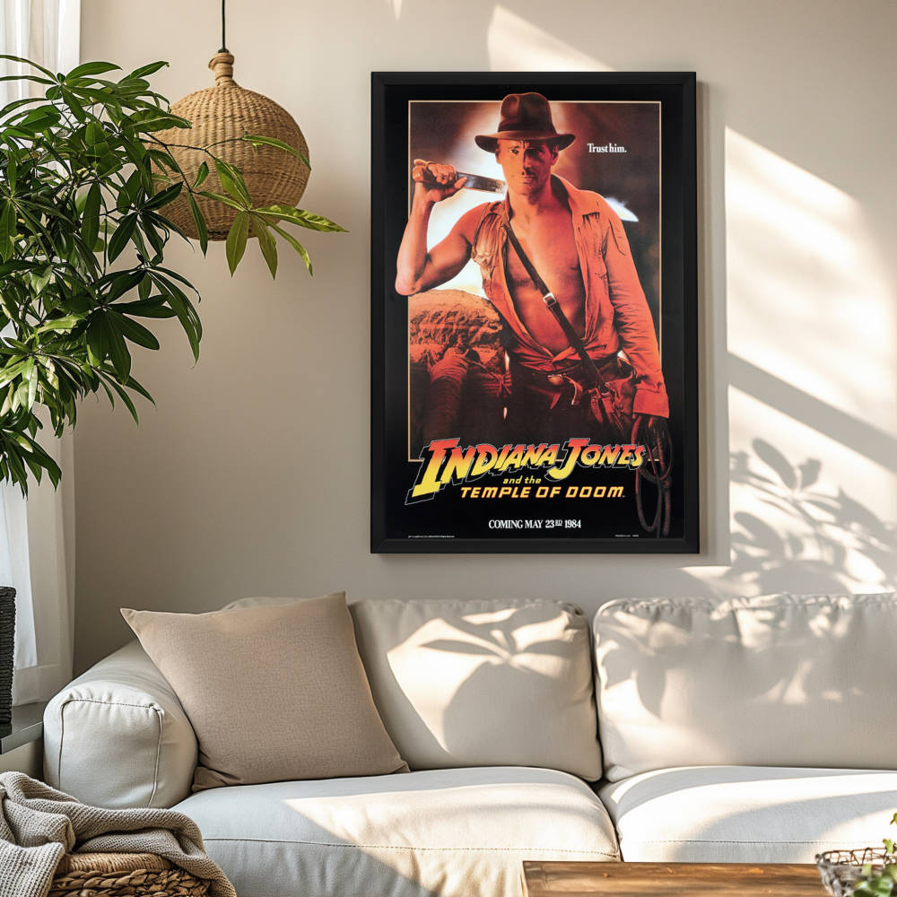 "Indiana Jones And The Temple Of Doom" (1984) Framed Movie Poster
