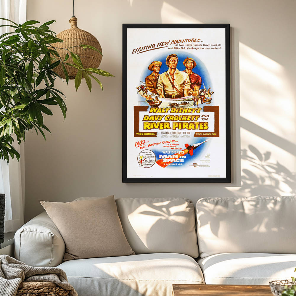 "Davy Crockett and the River Pirates" (1956) Framed Movie Poster
