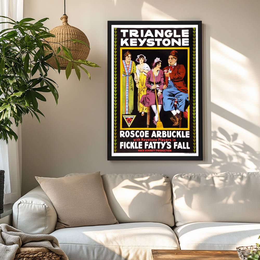 "Fickle Fatty's Fall" (1915) Framed Movie Poster