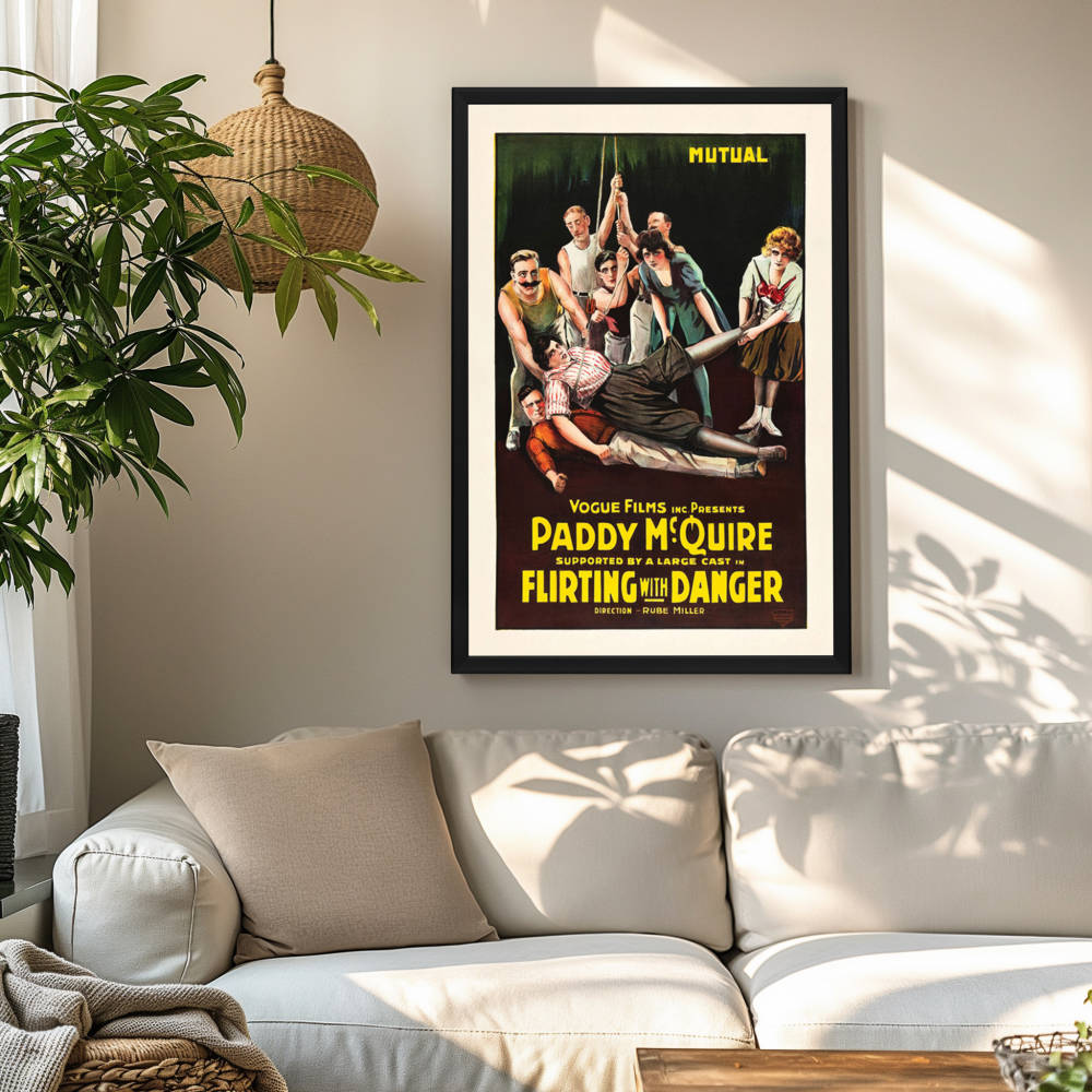 "Flirting With Danger" (1917) Framed Movie Poster