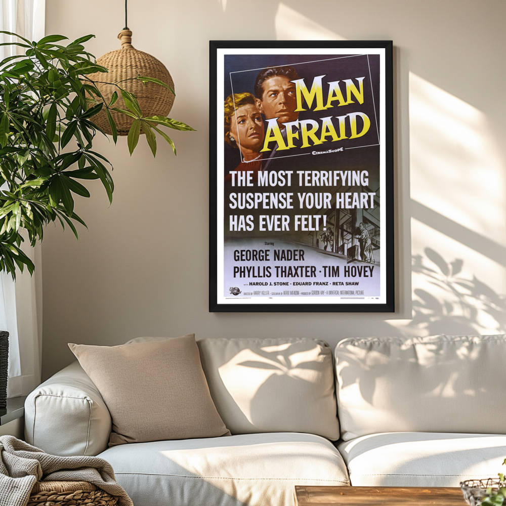 "Man Afraid" (1957) Framed Movie Poster