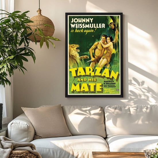 "Tarzan And His Mate" (1934) Framed Movie Poster