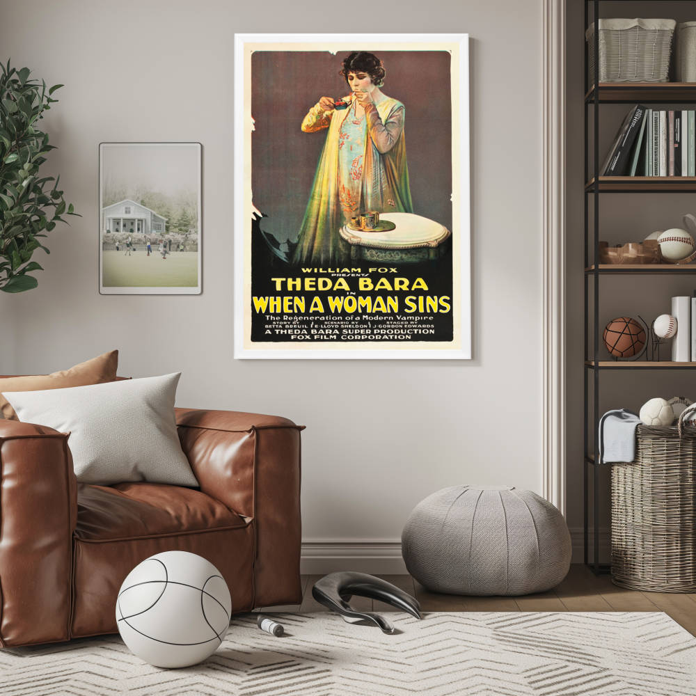 "When A Woman Sins" (1918) Framed Movie Poster