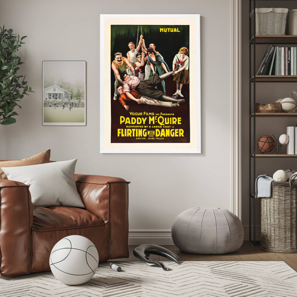 "Flirting With Danger" (1917) Framed Movie Poster