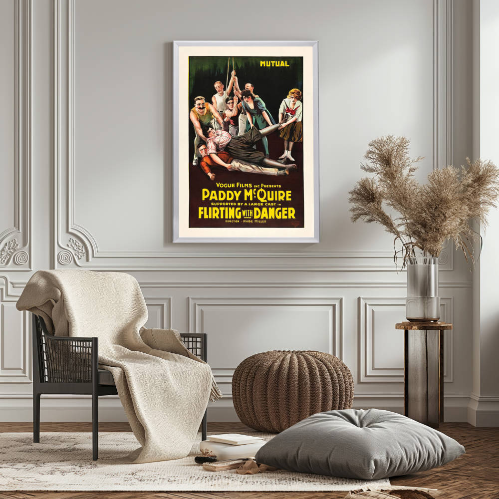 "Flirting With Danger" (1917) Framed Movie Poster