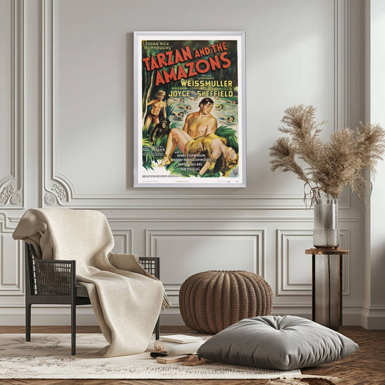 "Tarzan And The Amazons" (1945) Framed Movie Poster