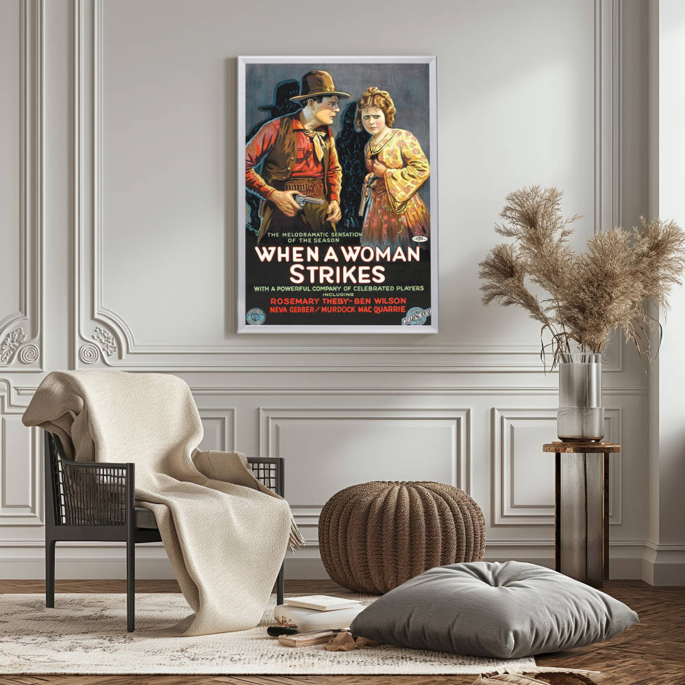 "When A Woman Strikes" (1919) Framed Movie Poster