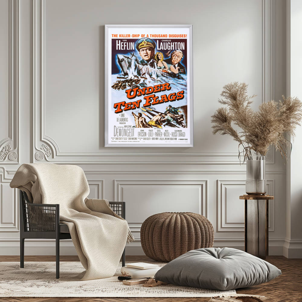 "Under Ten Flags" (1960) Framed Movie Poster