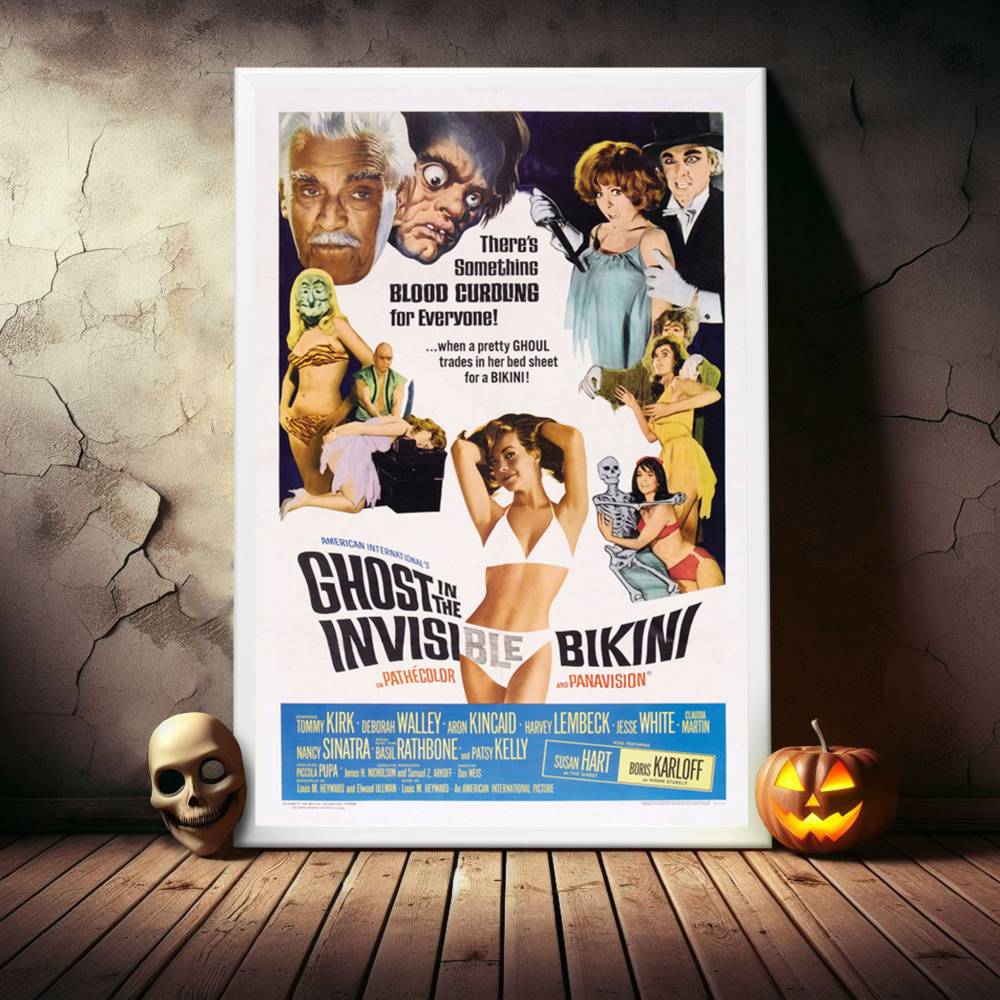 "Ghost In The Invisible Bikini" (1966) Framed Movie Poster