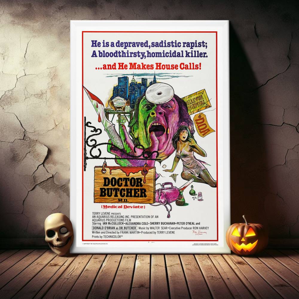 "Doctor Butcher M.D." (1980) Framed Movie Poster