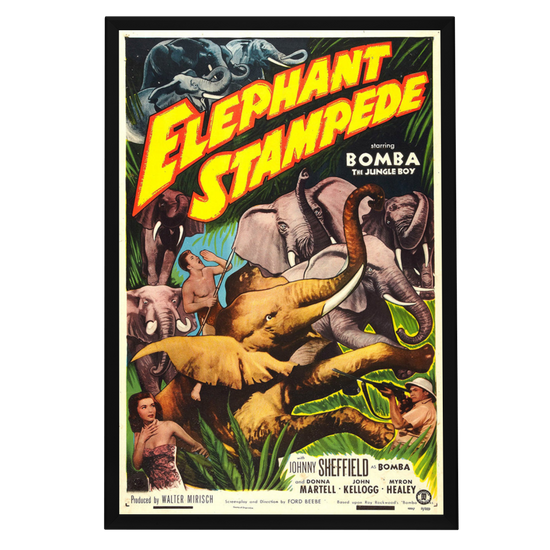 "Elephant Stampede" (1951) Framed Movie Poster