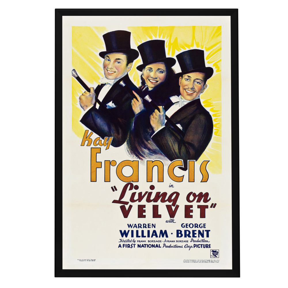 "Living On Velvet" (1935) Framed Movie Poster