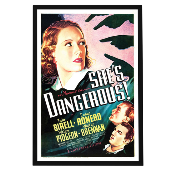 "She's Dangerous!" (1937) Framed Movie Poster