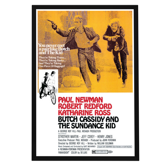 "Butch Cassidy And The Sundance Kid" (1969) Framed Movie Poster