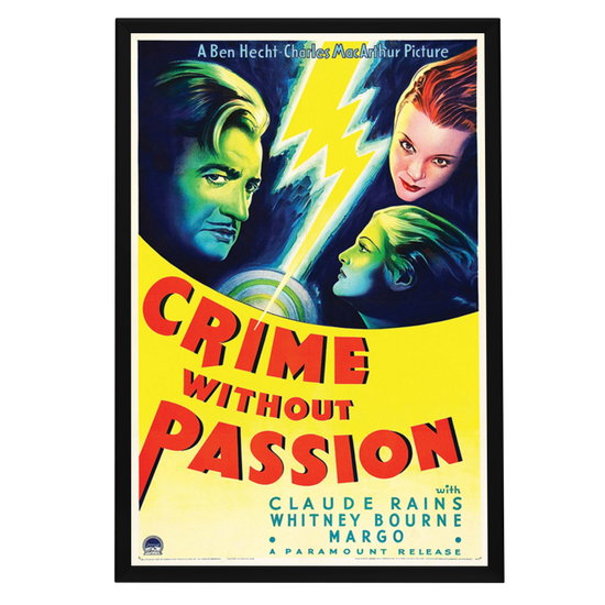 "Crime Without Passion" (1934) Framed Movie Poster