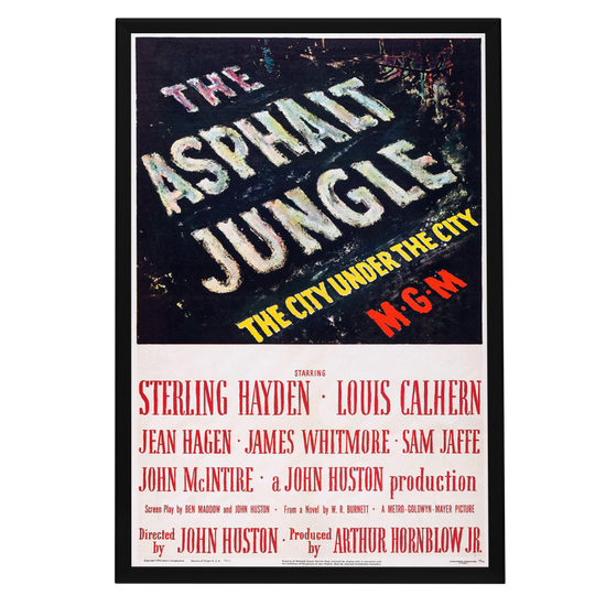 "Asphalt Jungle" (1950) Framed Movie Poster