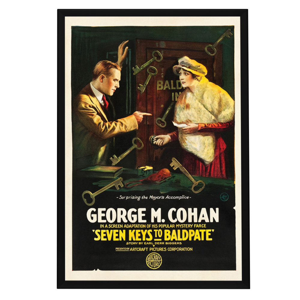 "Seven Keys To Baldpate" (1917) Framed Movie Poster