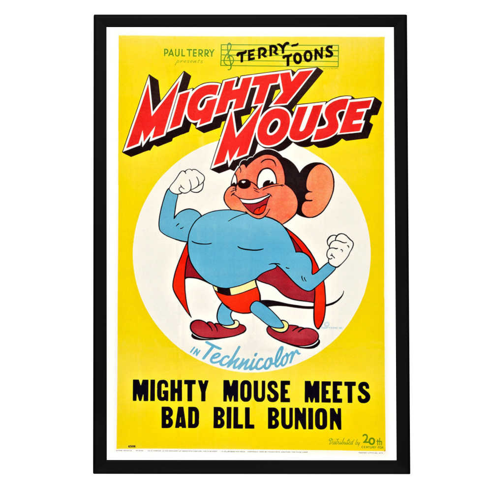 "Mighty Mouse Meets Bill Bunion" (1945) Framed Movie Poster