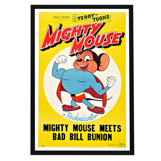 "Mighty Mouse Meets Bill Bunion" (1945) Framed Movie Poster