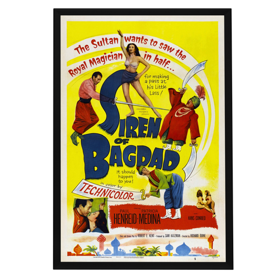 "Siren Of Bagdad" (1953) Framed Movie Poster