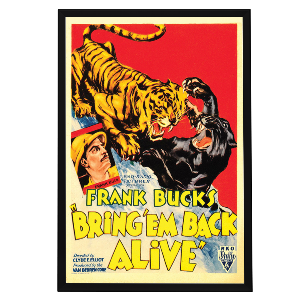 "Bring 'Em Back Alive" (1932) Framed Movie Poster