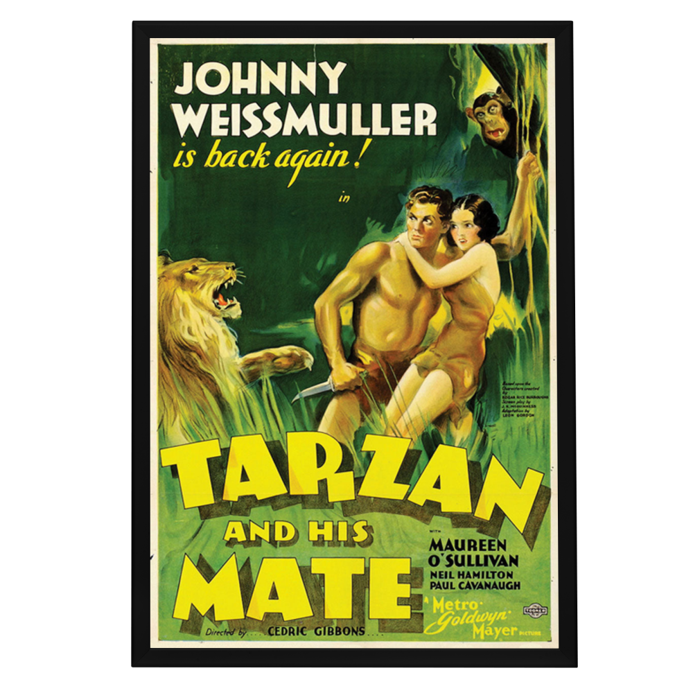 "Tarzan And His Mate" (1934) Framed Movie Poster