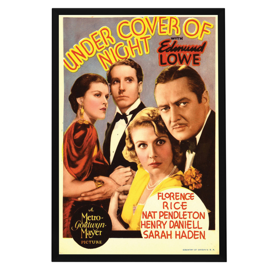 "Under Cover Of Night" (1937) Framed Movie Poster