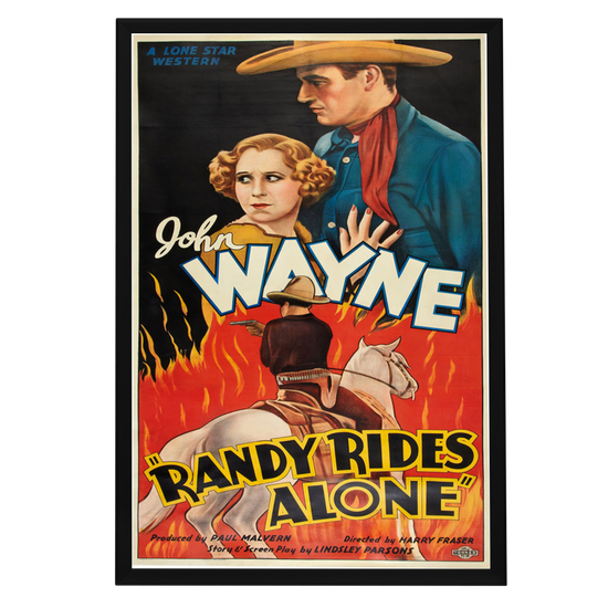 "Randy Rides Alone" (1934) Framed Movie Poster