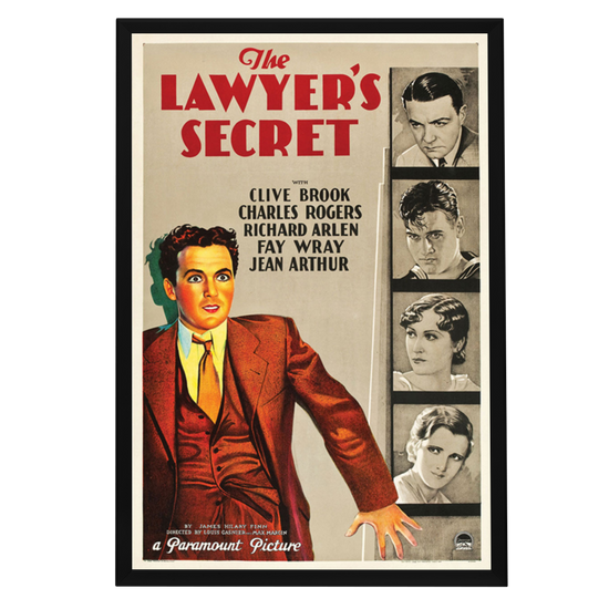 "Lawyer's Secret" (1931) Framed Movie Poster