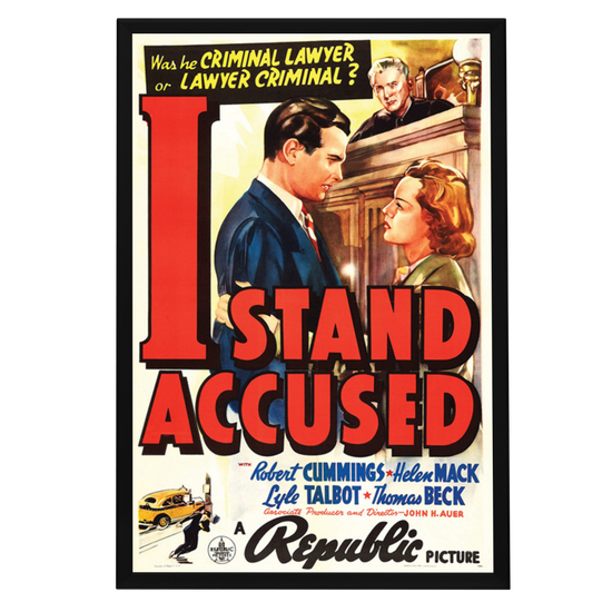 "I Stand Accused" (1938) Framed Movie Poster